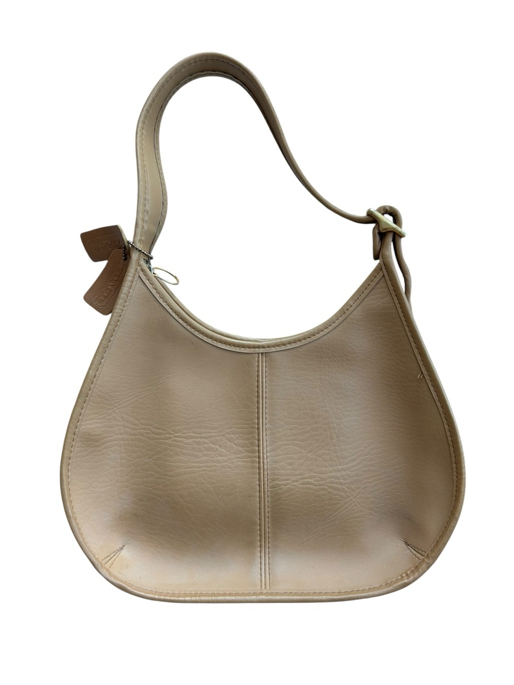 Vintage Coach Ergo Crescent Shoulder Bag No. NTA-1903 Beige Leather